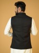 Solid Black Silk Fabric Nehru Jacket